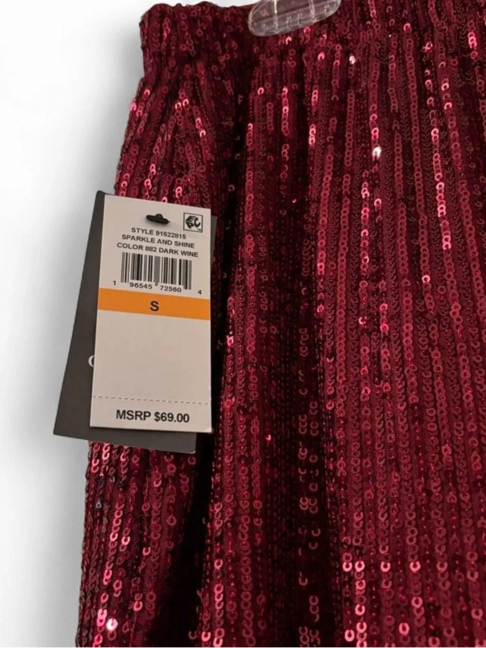 NWT Vince Camuto Sparkle & Shine Red Wine Midi Skirt - Picture 4 of 5